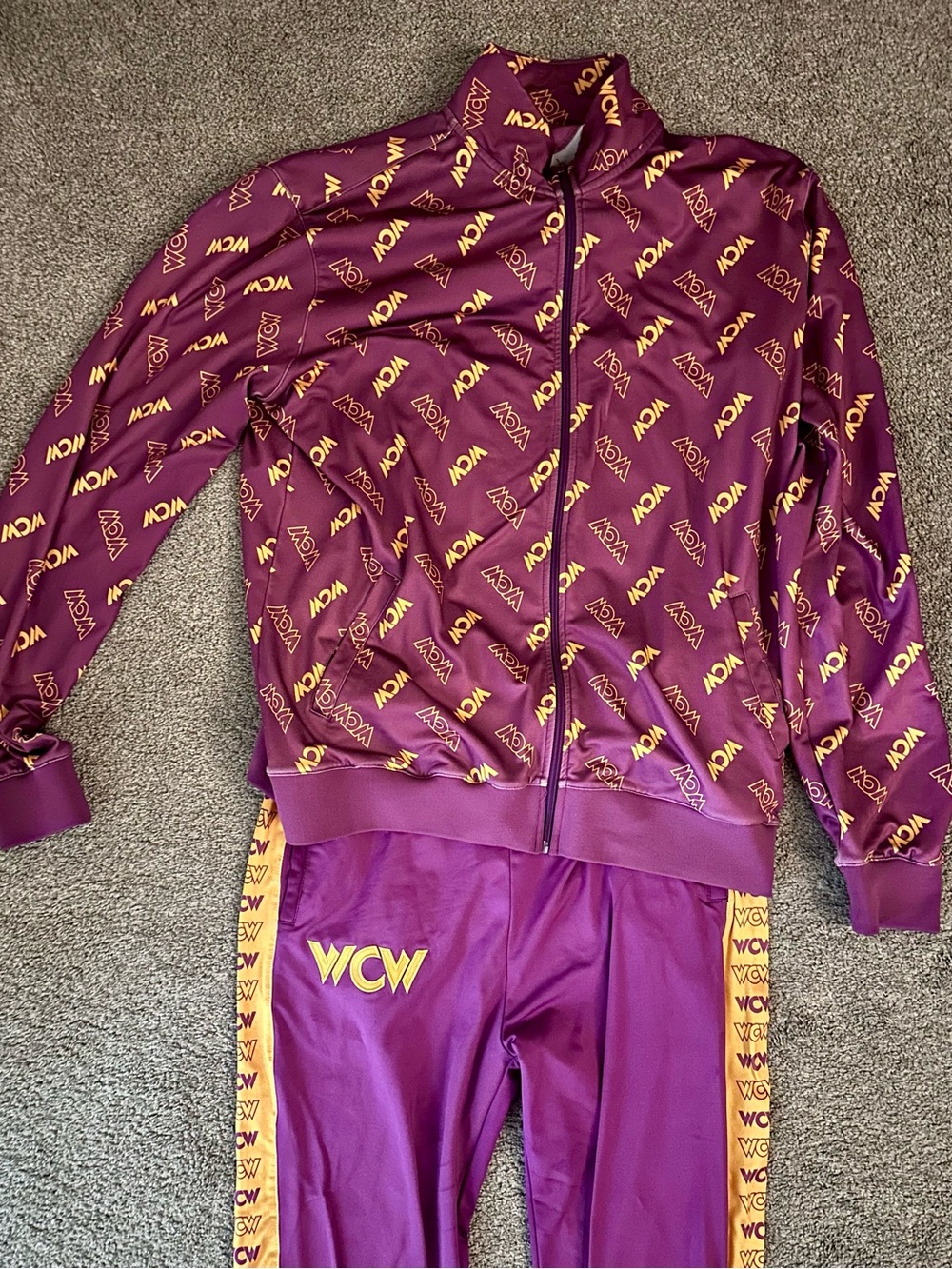 Chalk Line WCW Burgundy & Gold Track Jacket and Pants Set
